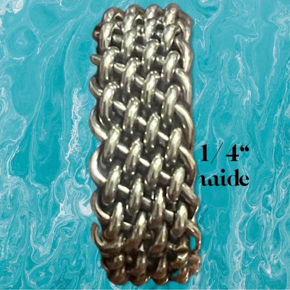 women or men Sterling silver mesh ring - Picture 4 of 4